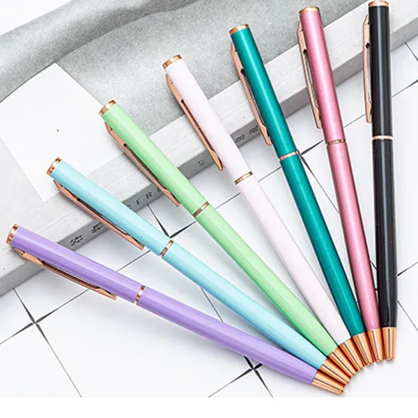 Rose Gold Slim Metal Twist Hotel Pen 6