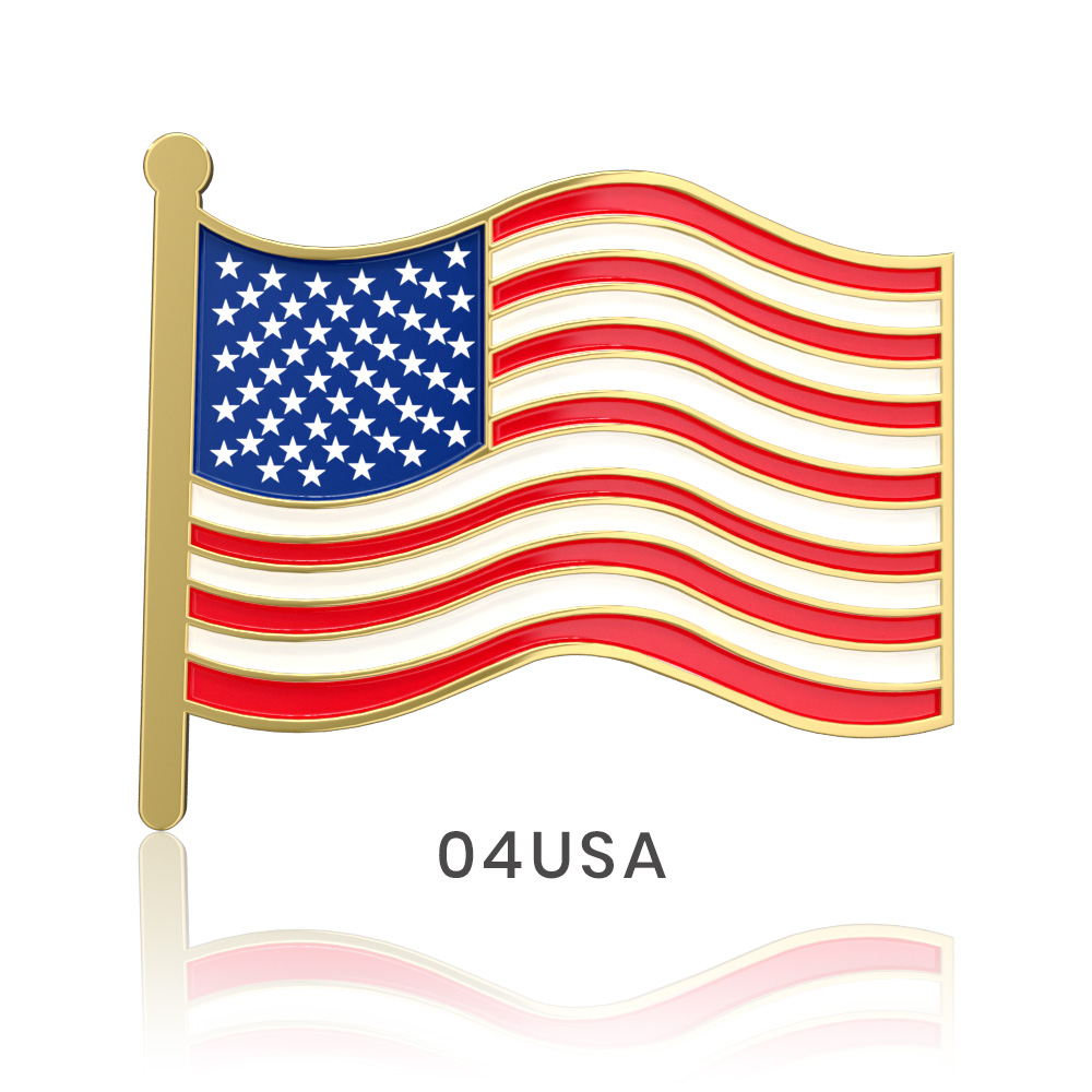 1" Stock Flag Pins 1