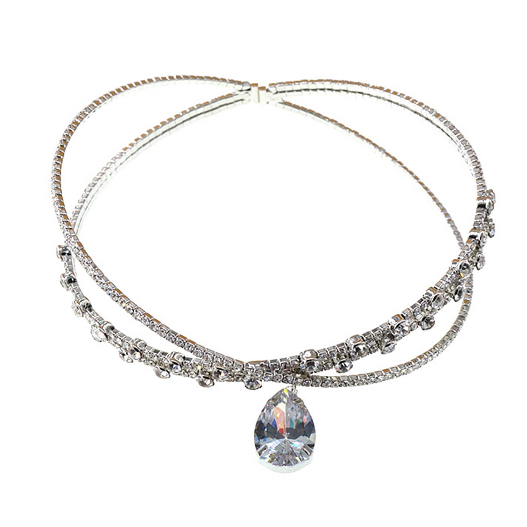 Alloy Flash diamond zircon drop collar 3
