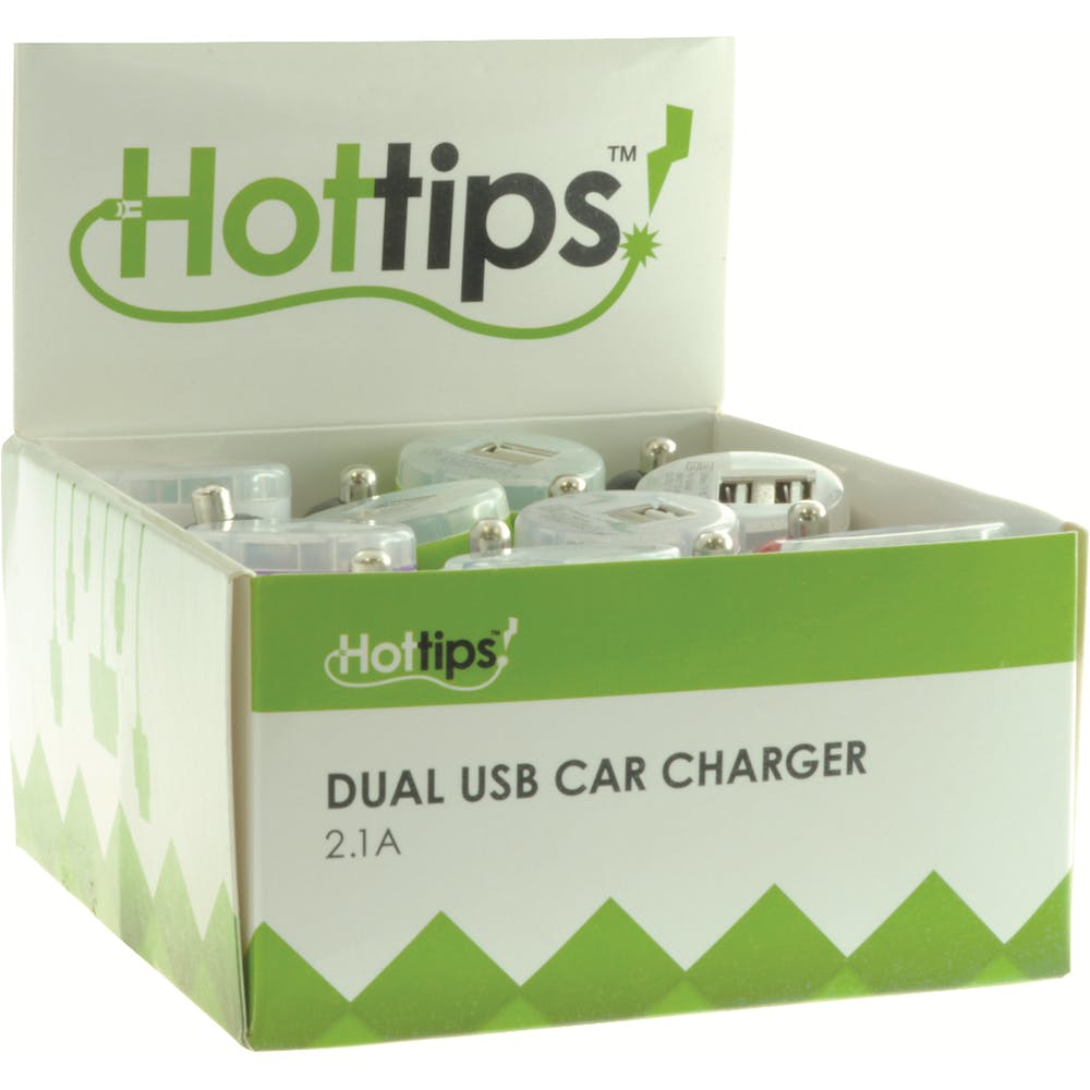 Dual USB Car Charger- 16 Count 2.1A 2