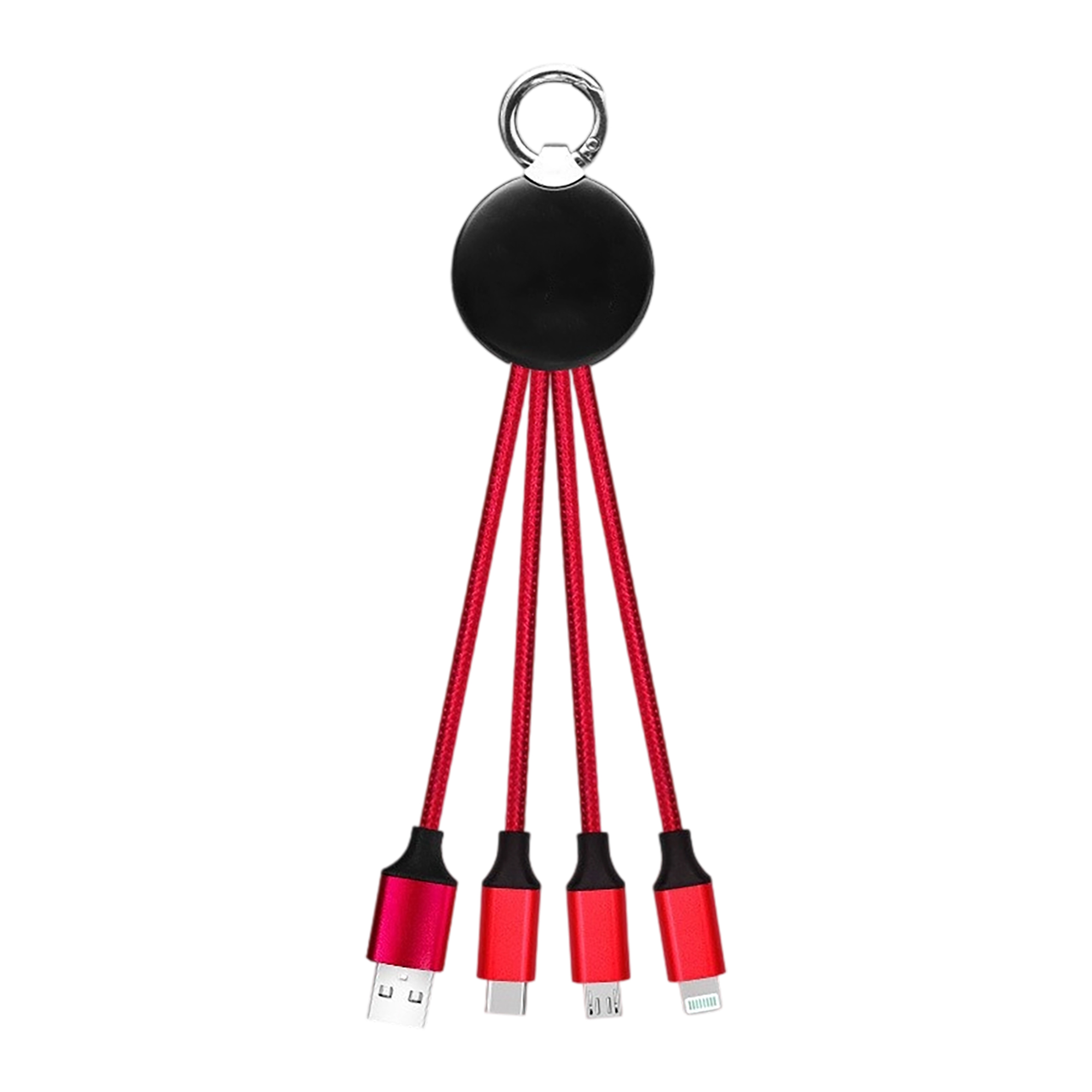Nylon Three In One Charging Cable With Light Up Logo 2