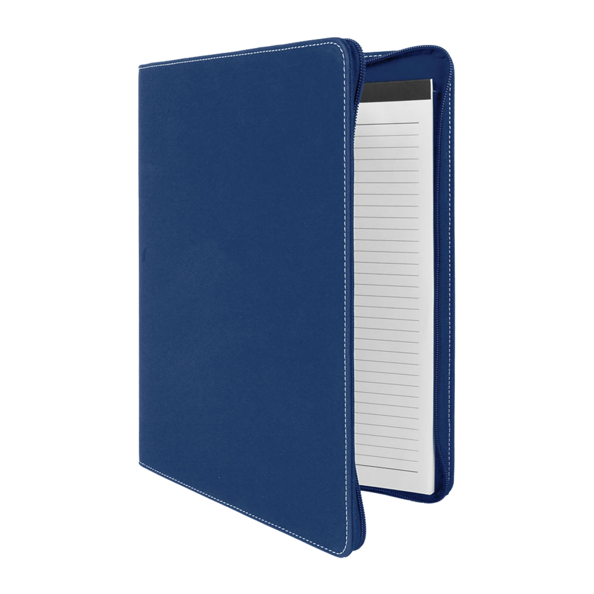 9" x 12" Leatherette Blue/Silver Portfolio with Zipper 5