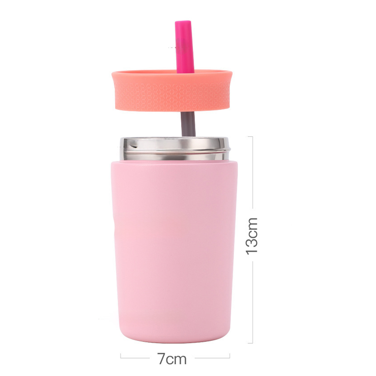 12oz Coffee Cup Mug Stainless Steel Insulation With Straw 6