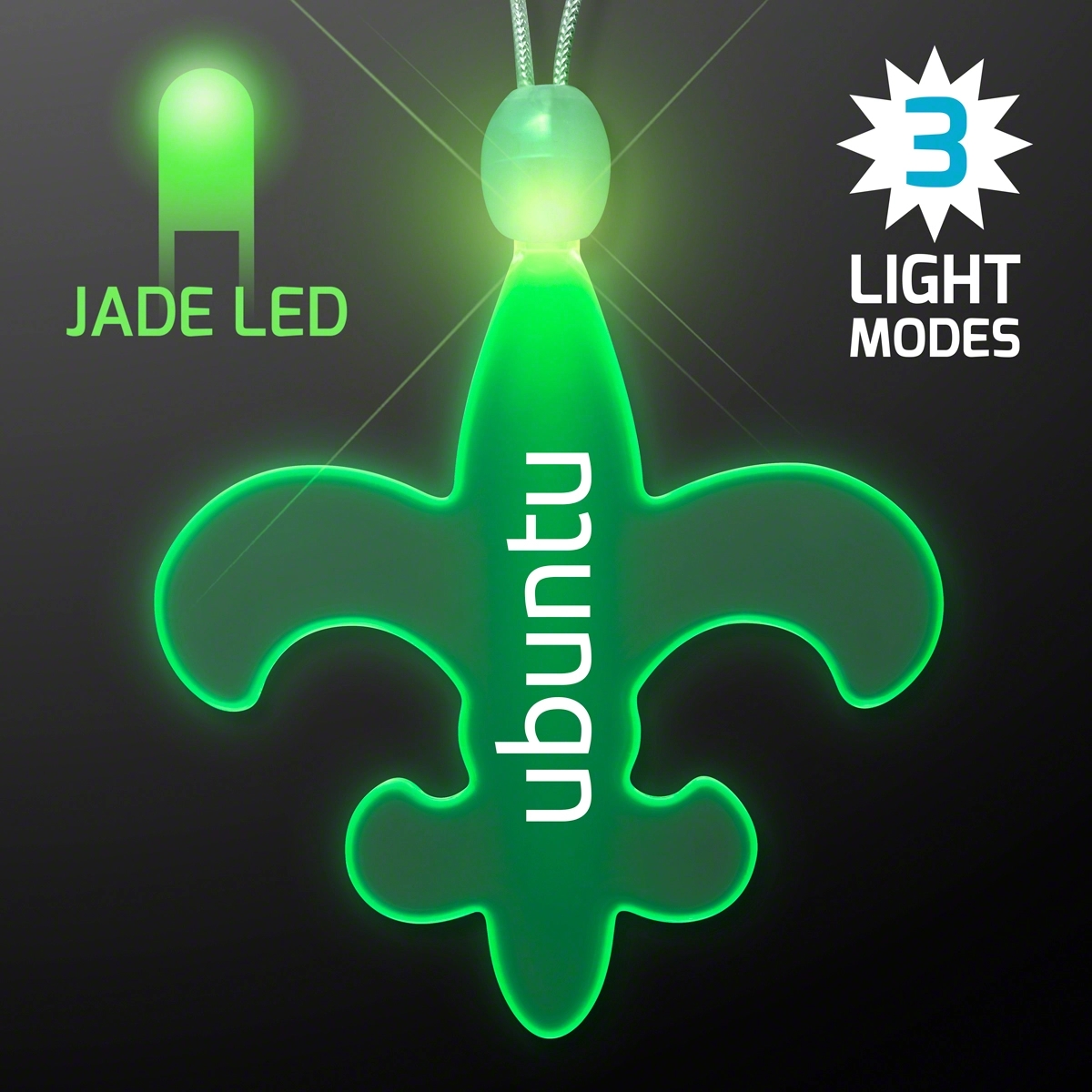 Light Up Fleur de Lis Acrylic Necklace with LEDs 4