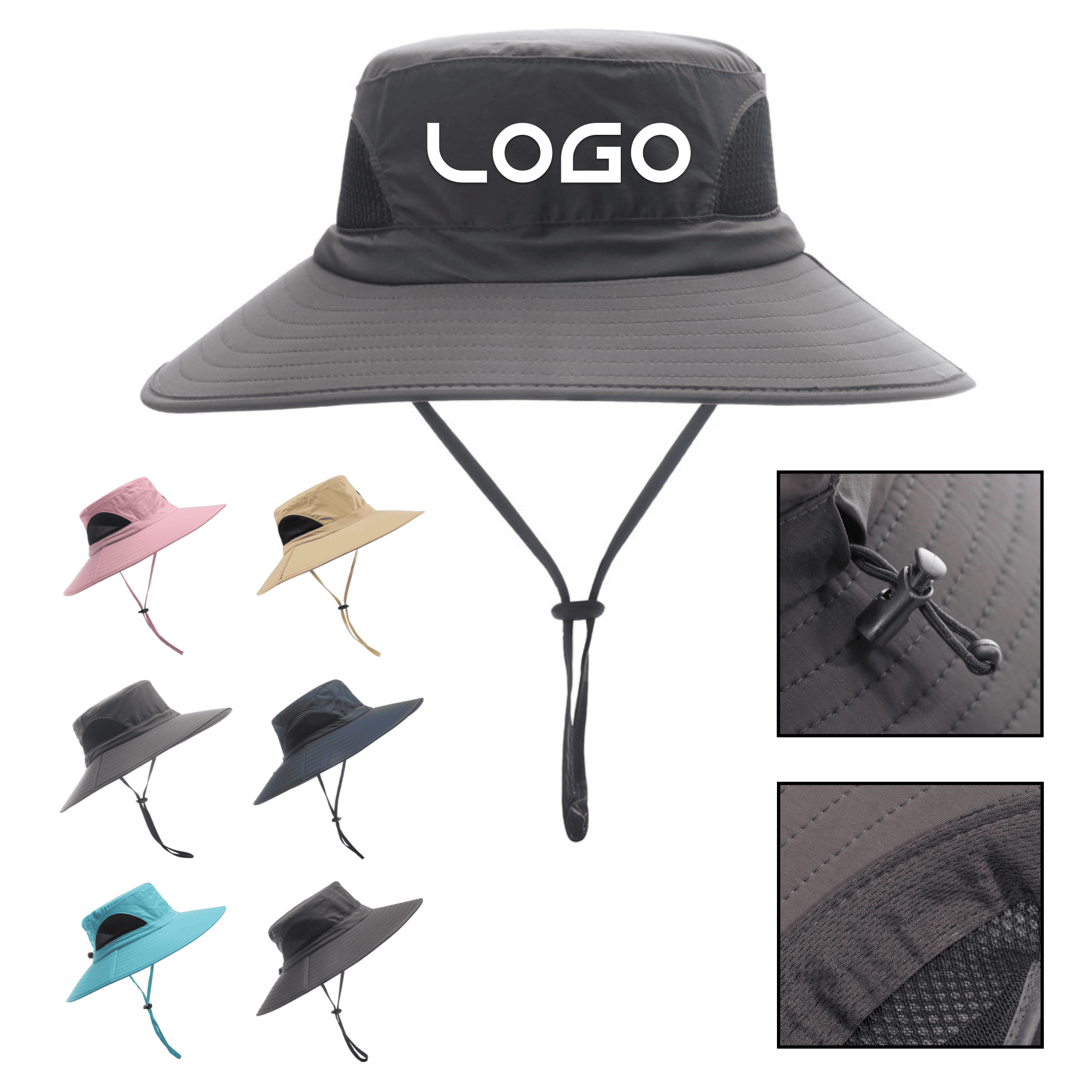 Water-Repellent Polyester Trekking Sun Hat 2