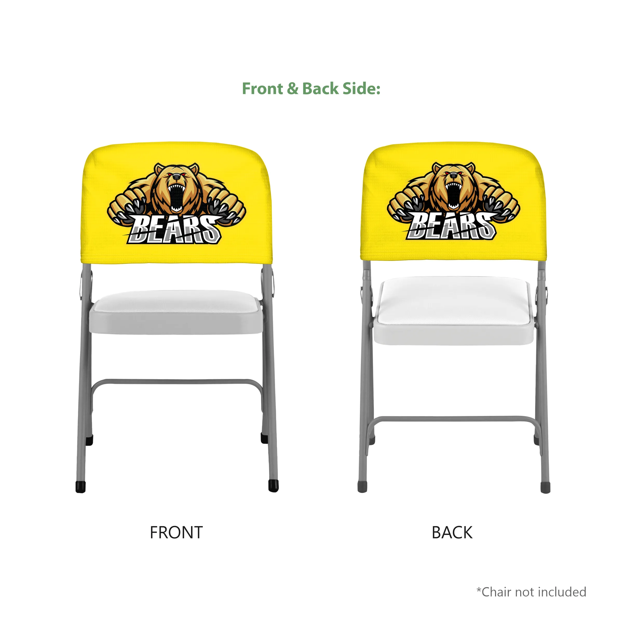 18" x 11.5" Custom Folding Chair Back Cover - Double sided 1