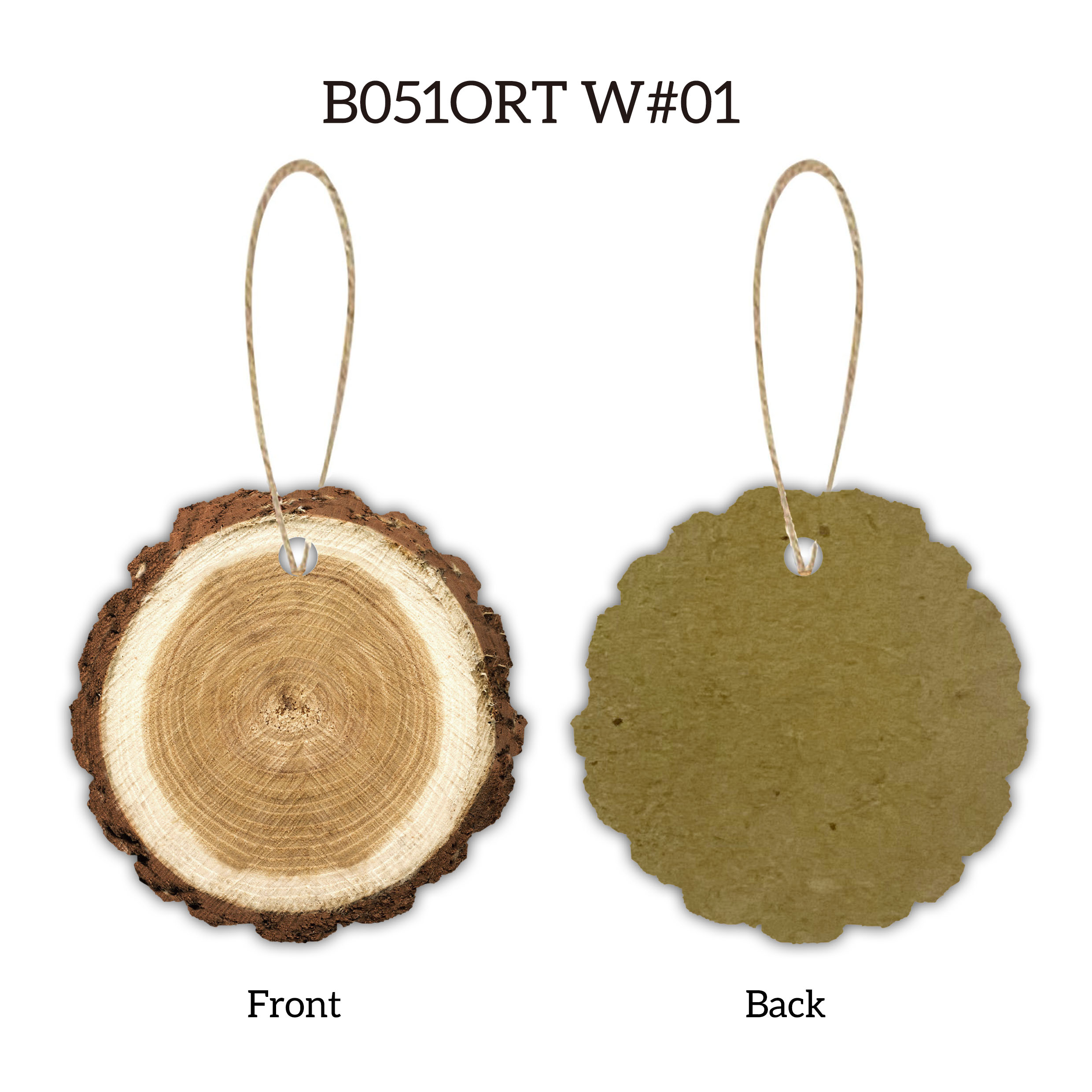 2" Full Color Christmas Ornament - Trunk w/ hemp rope 6