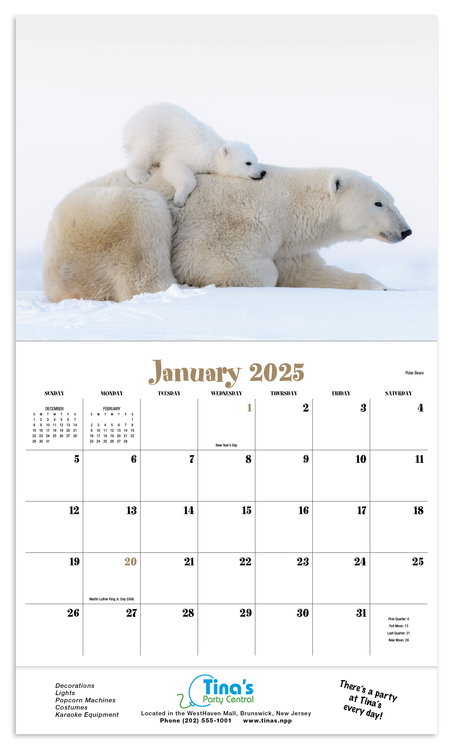 HotLine® Products Animal Babies Appointment Calendar - Stapled 16