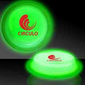 Green 3" Self-Adhering Circle Shaped Light Up Glow Badge 2