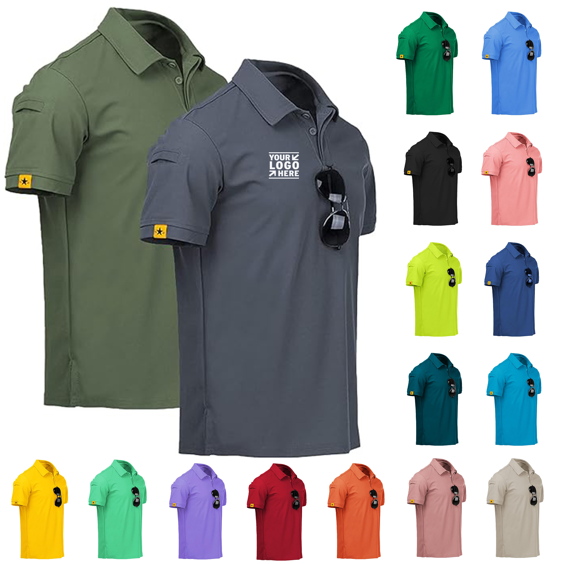 Moisture Wicking Golf Athletic Collared Tennis Mens Short Sleeve Polo T-Shirt Tops 2