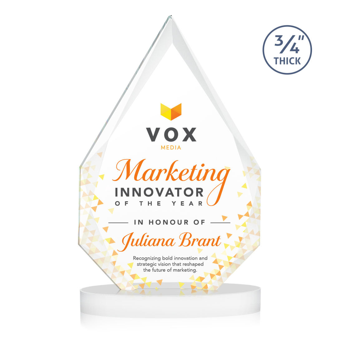 Hawthorne VividPrint™ Award on Alberton Base - White 8