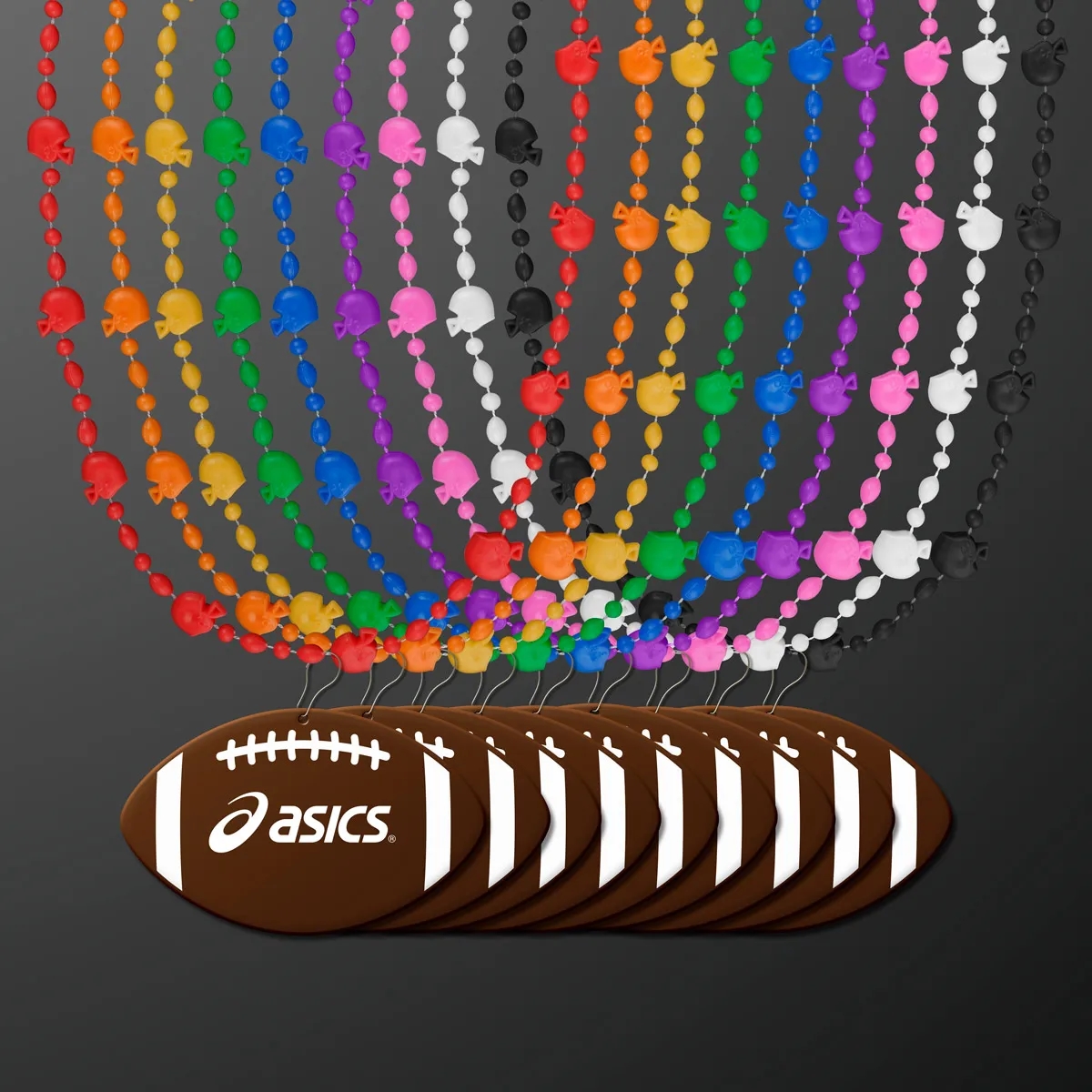Sport Head Party Bead Necklaces with Football Medallions 4