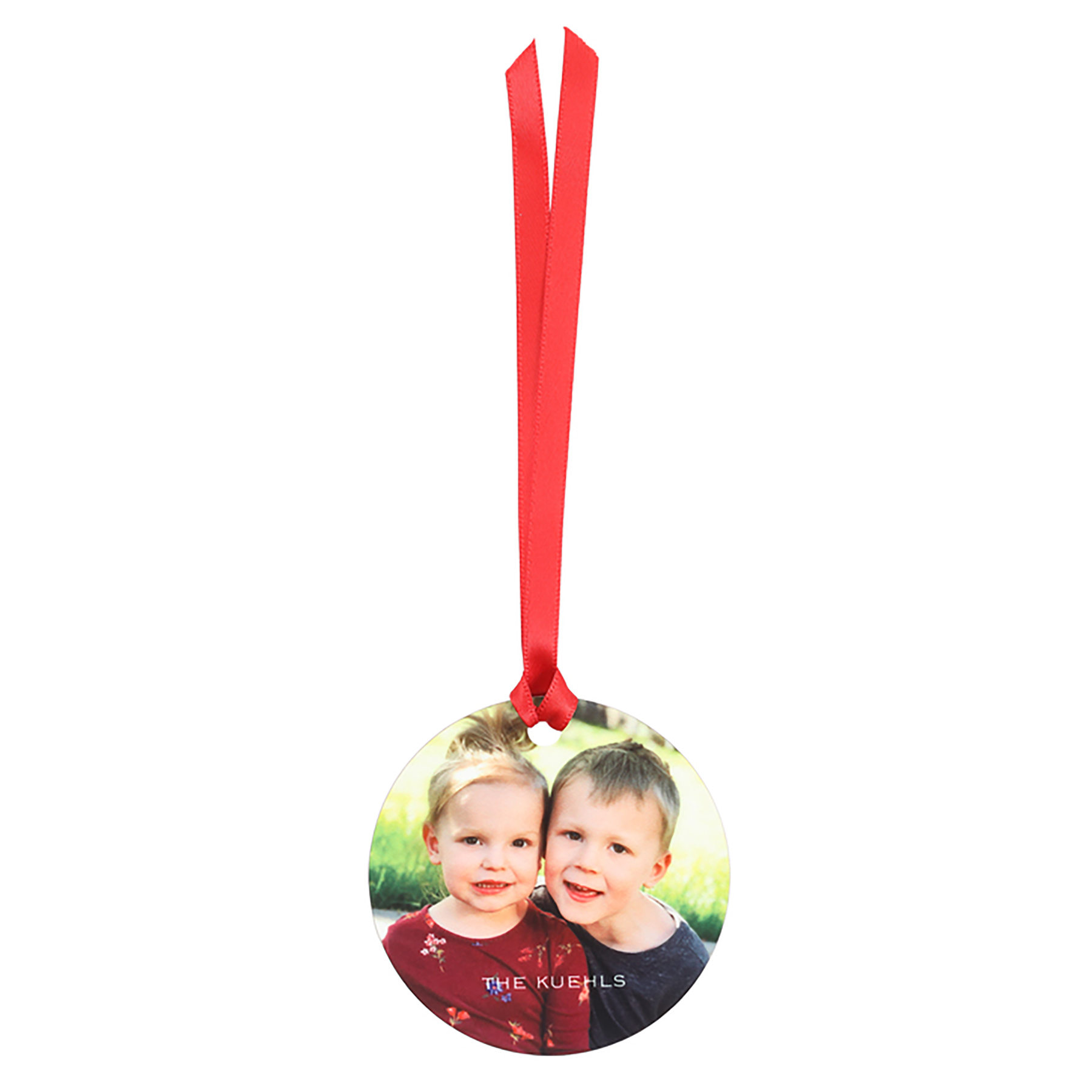 Full Bleed Photo Round Metal Ornament 2