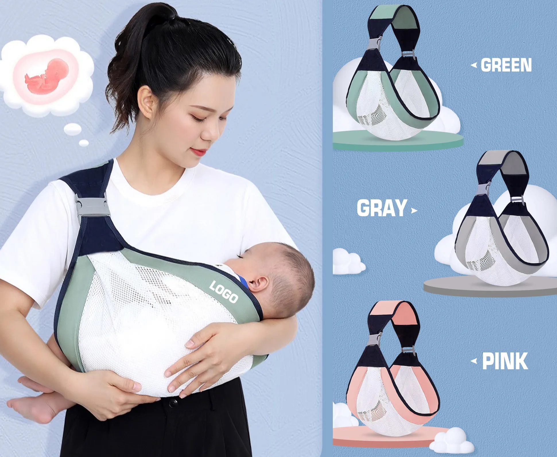 Adjustable Baby Carrier 7-44lbs Breathable Mesh for Toddler Travel & Daily Use 9