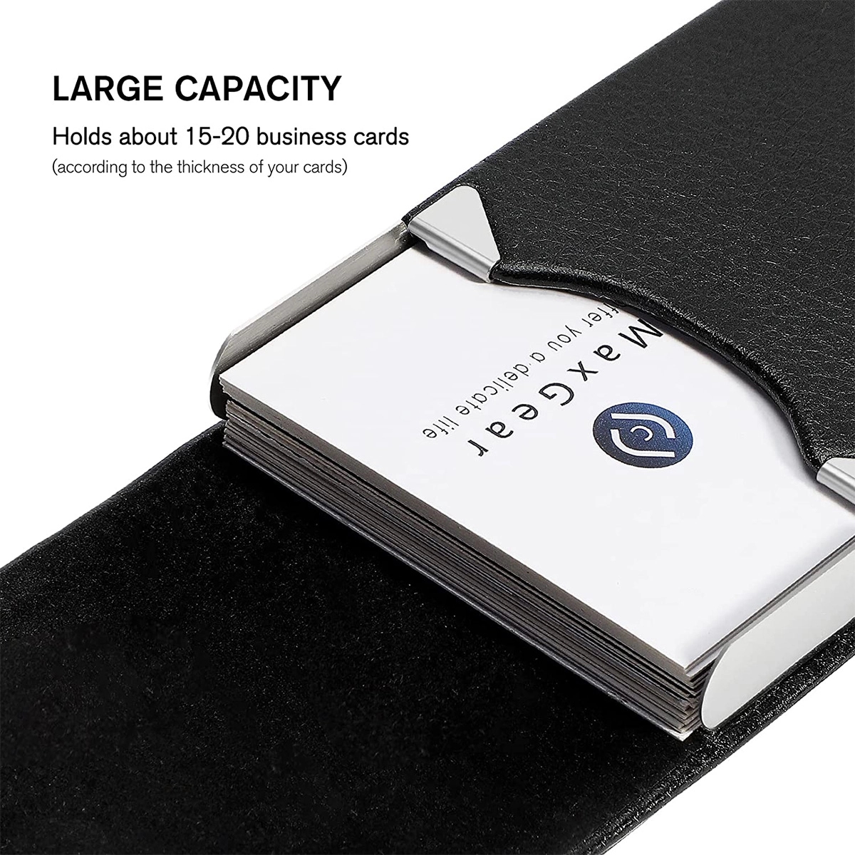 Custom Logo Pocket Slim PU Leather Business Card Holders 7