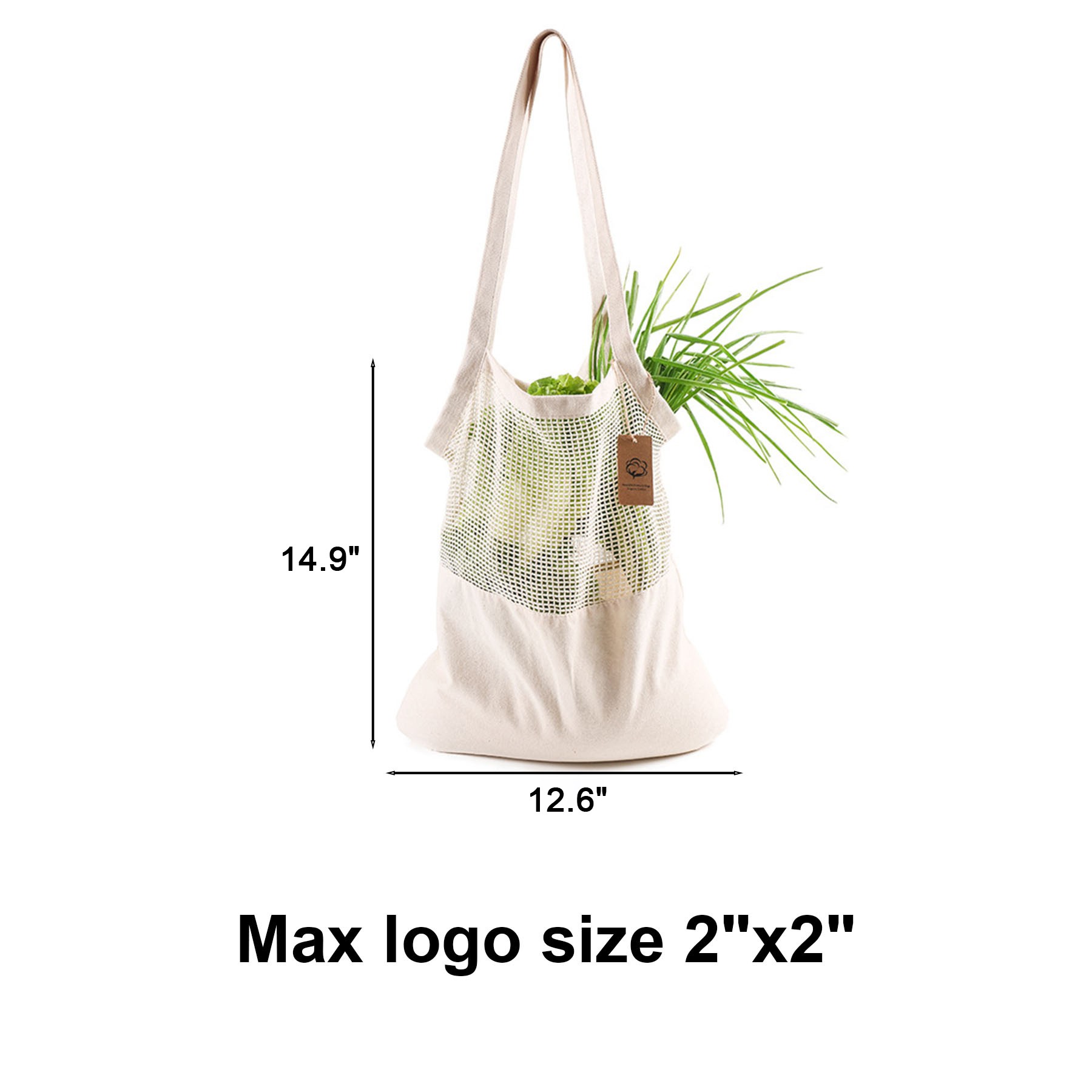 Mesh Grocery Shopping Bag, custom tote bag with logo imprint 2
