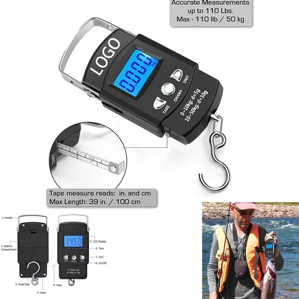 Hanging Scale 110lb with Measuring Tape 2