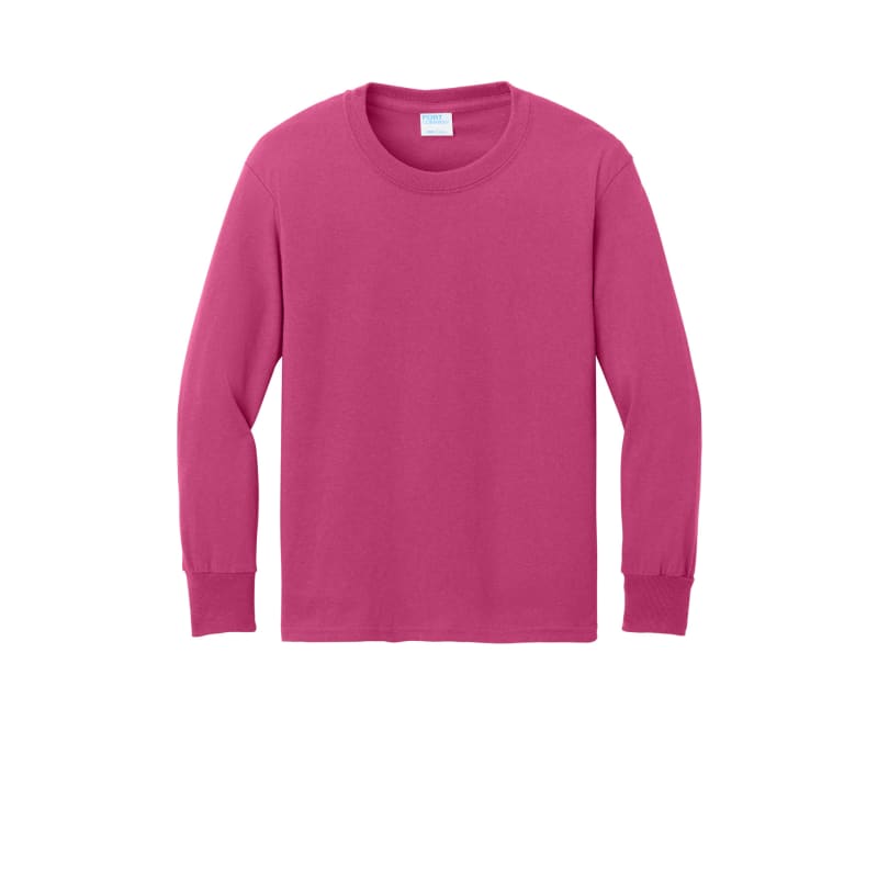 Port & Company Youth Long Sleeve Core Cotton Tee. 58