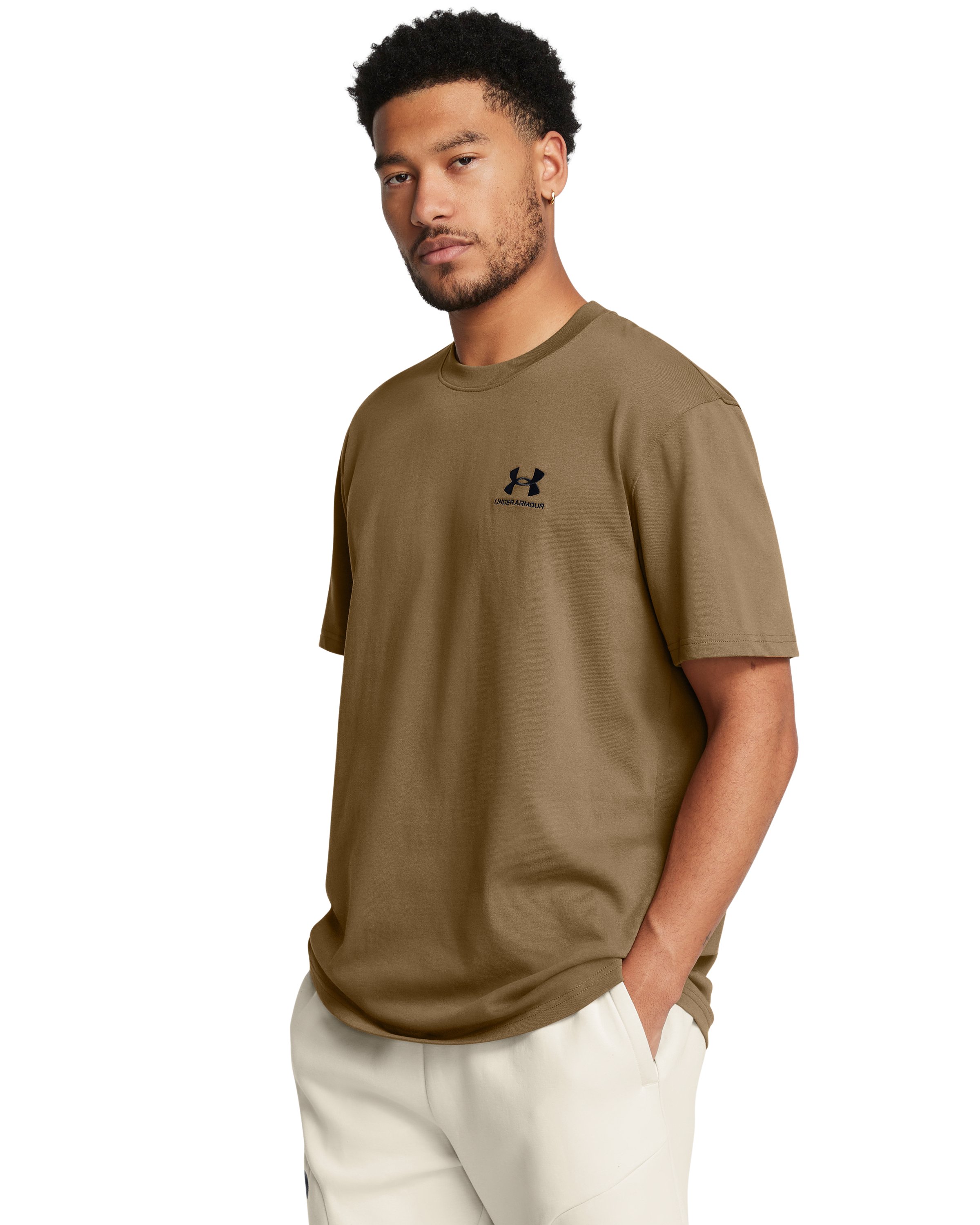 Men's UA Logo Embroidered Heavyweight Short Sleeve 4