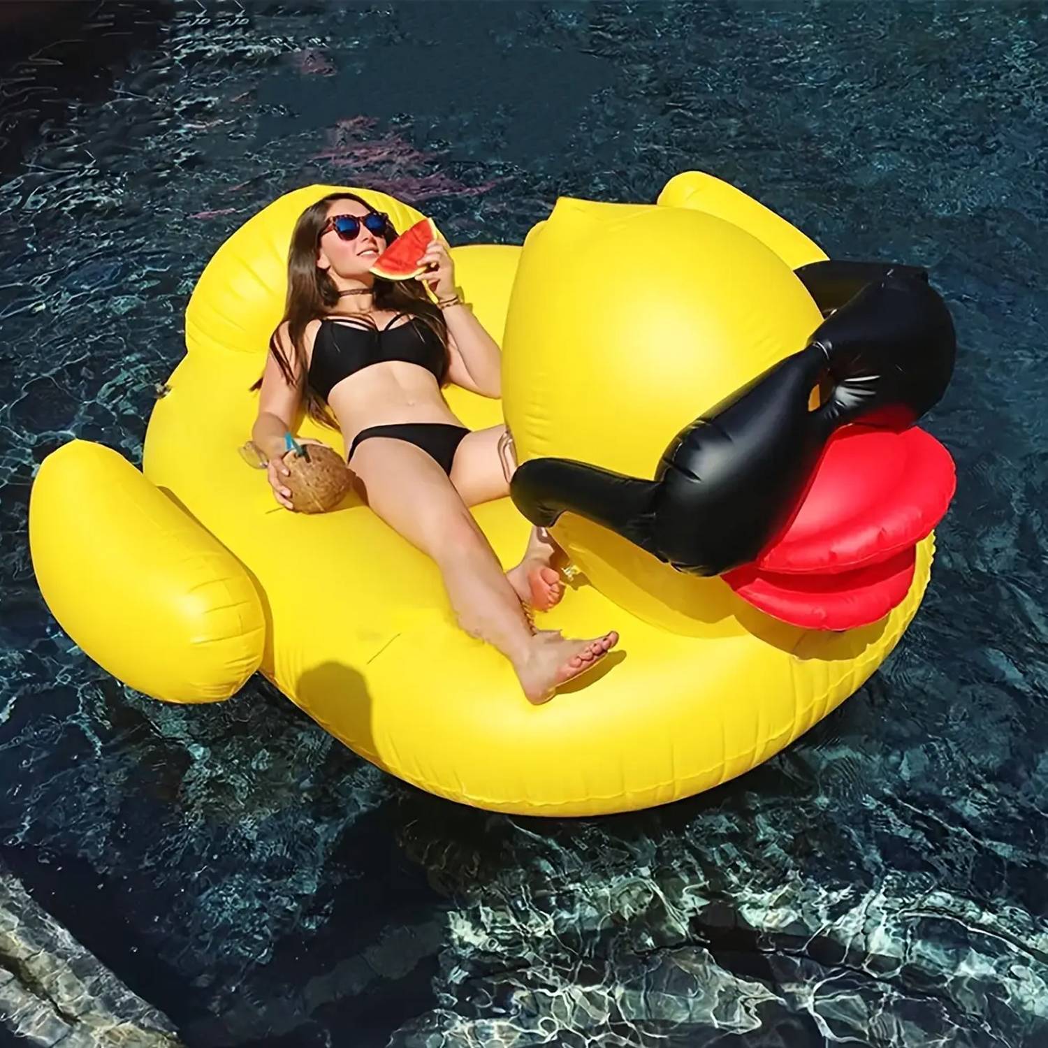 Inflatable Big Duck Pool Float w/ Sunglasses 4