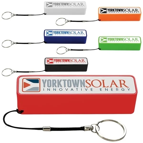 Quick Ship Plastic Power Bank w/ Key Ring - 2200 mAh 4