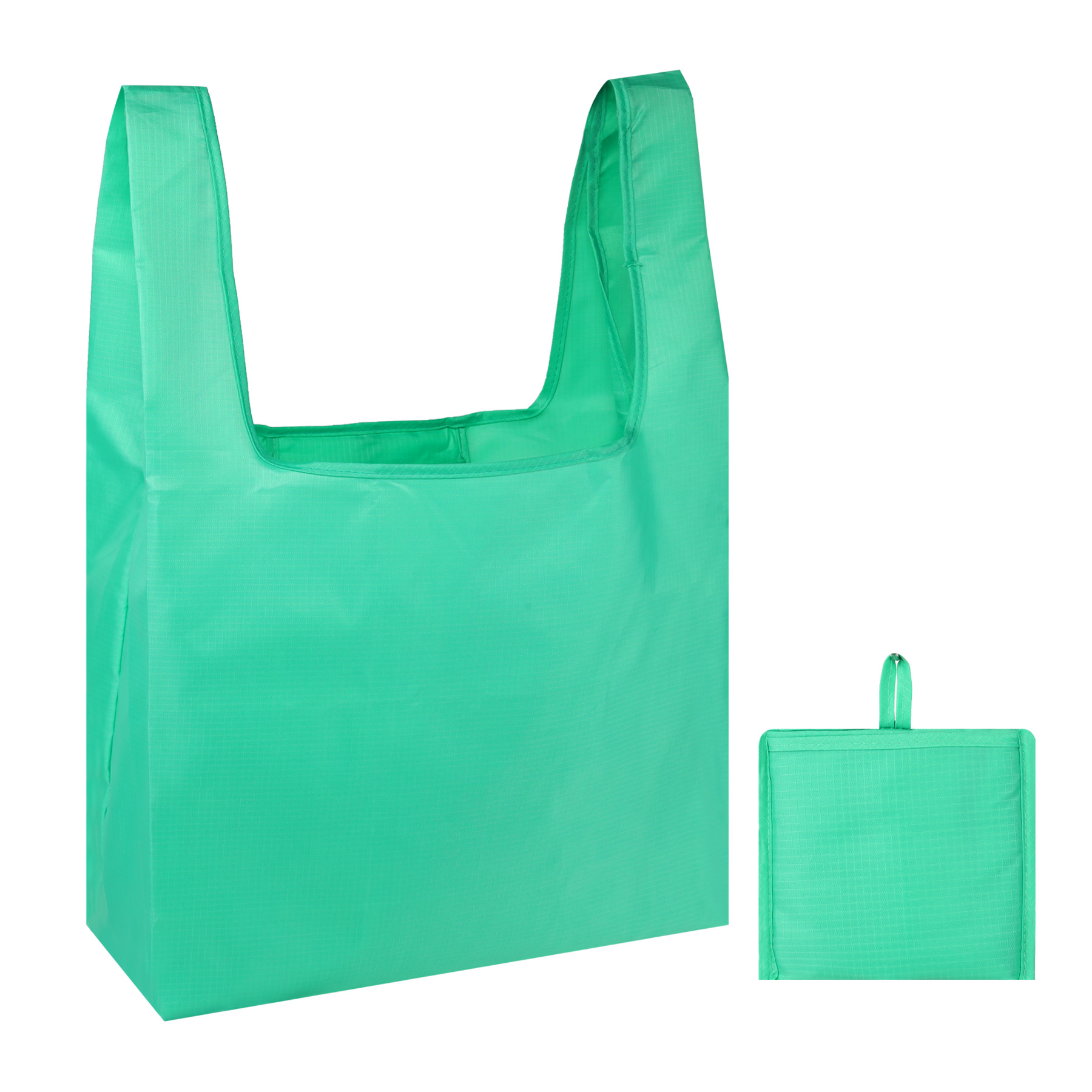 Foldable Shopping Grocery Tote Bag W/Inner Pouch, custom tote bag with logo imprint 10