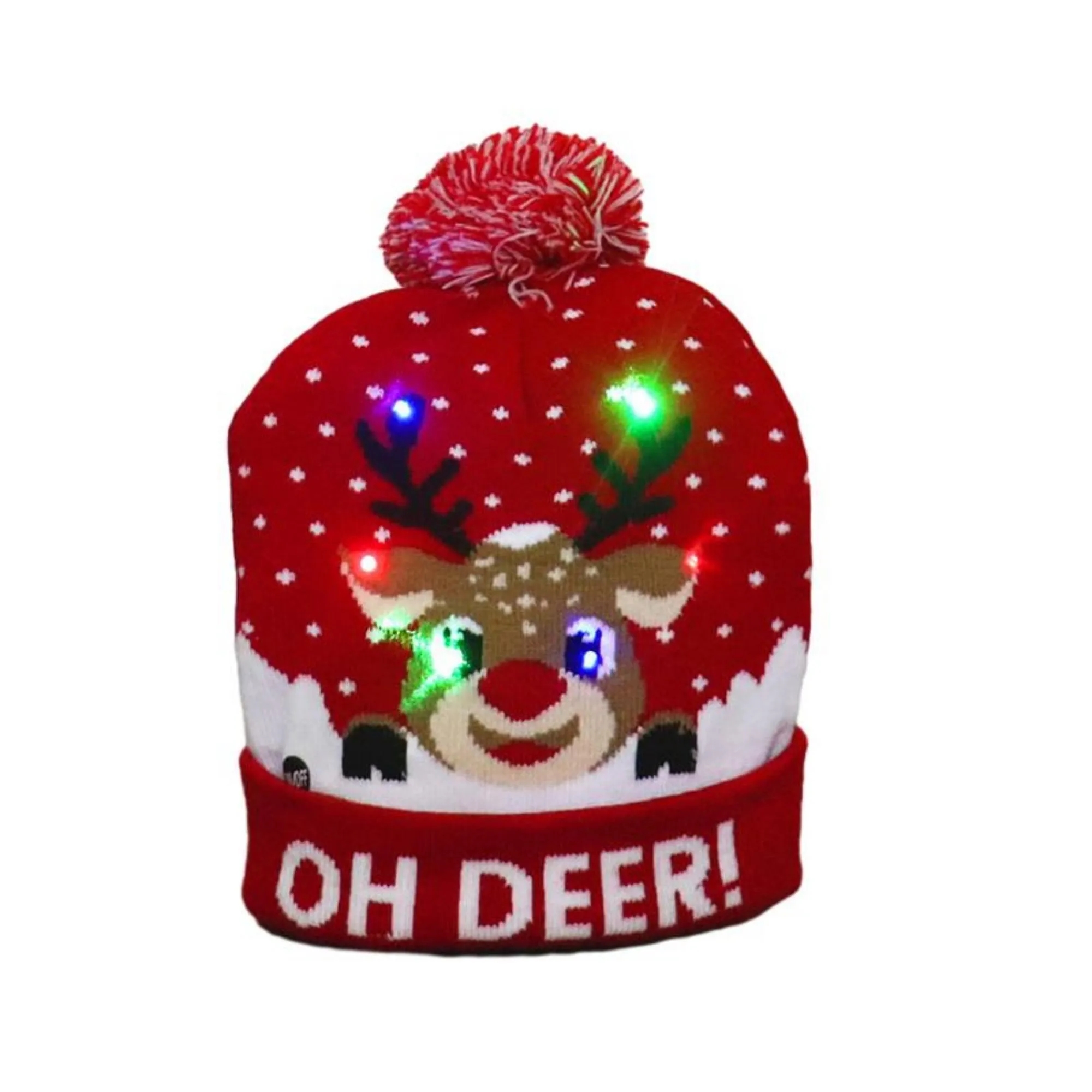 Birthday Christmas LED Lights Knitted Hat MOQ 100PCS 4