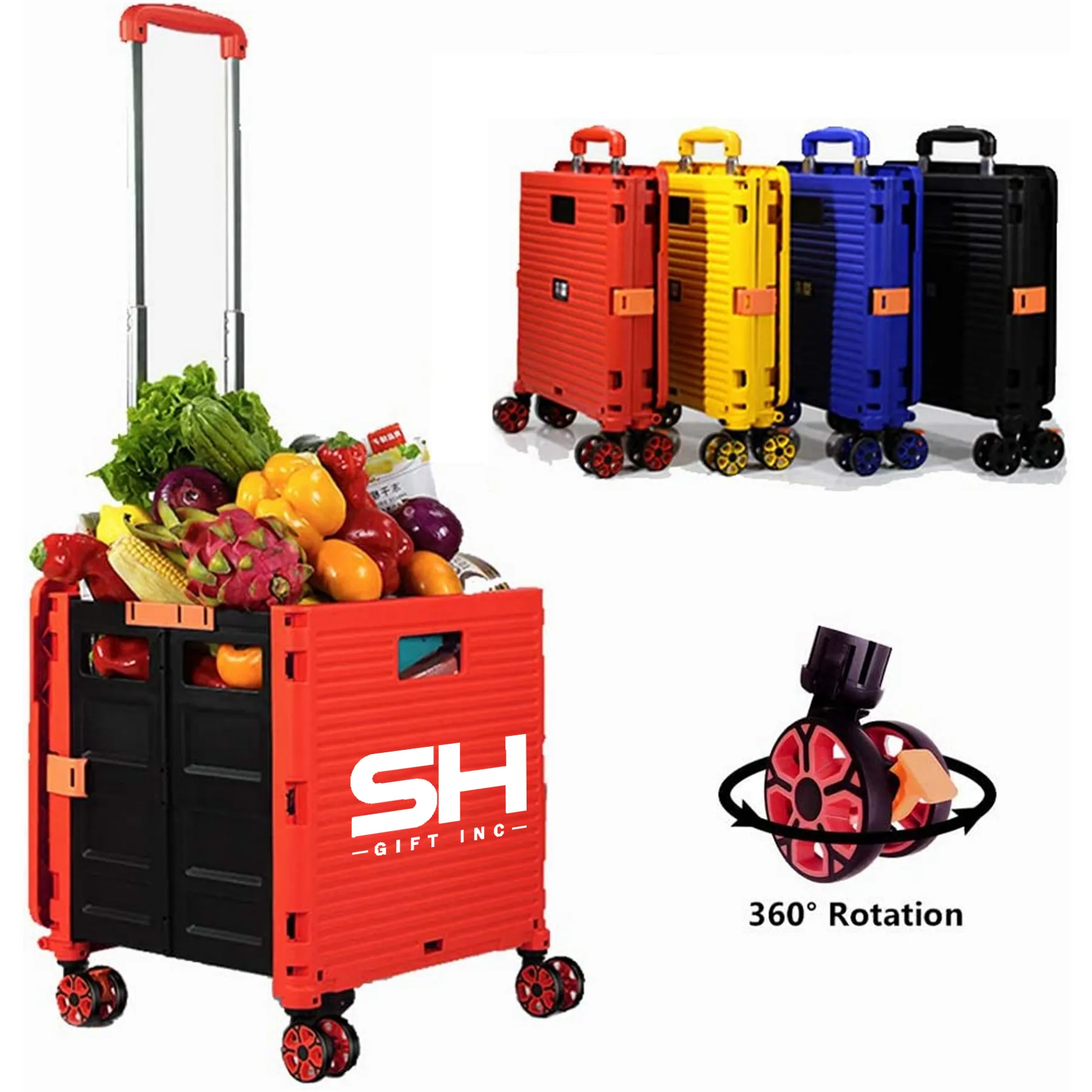 Foldable Utility Cart With 8 Wheels 2