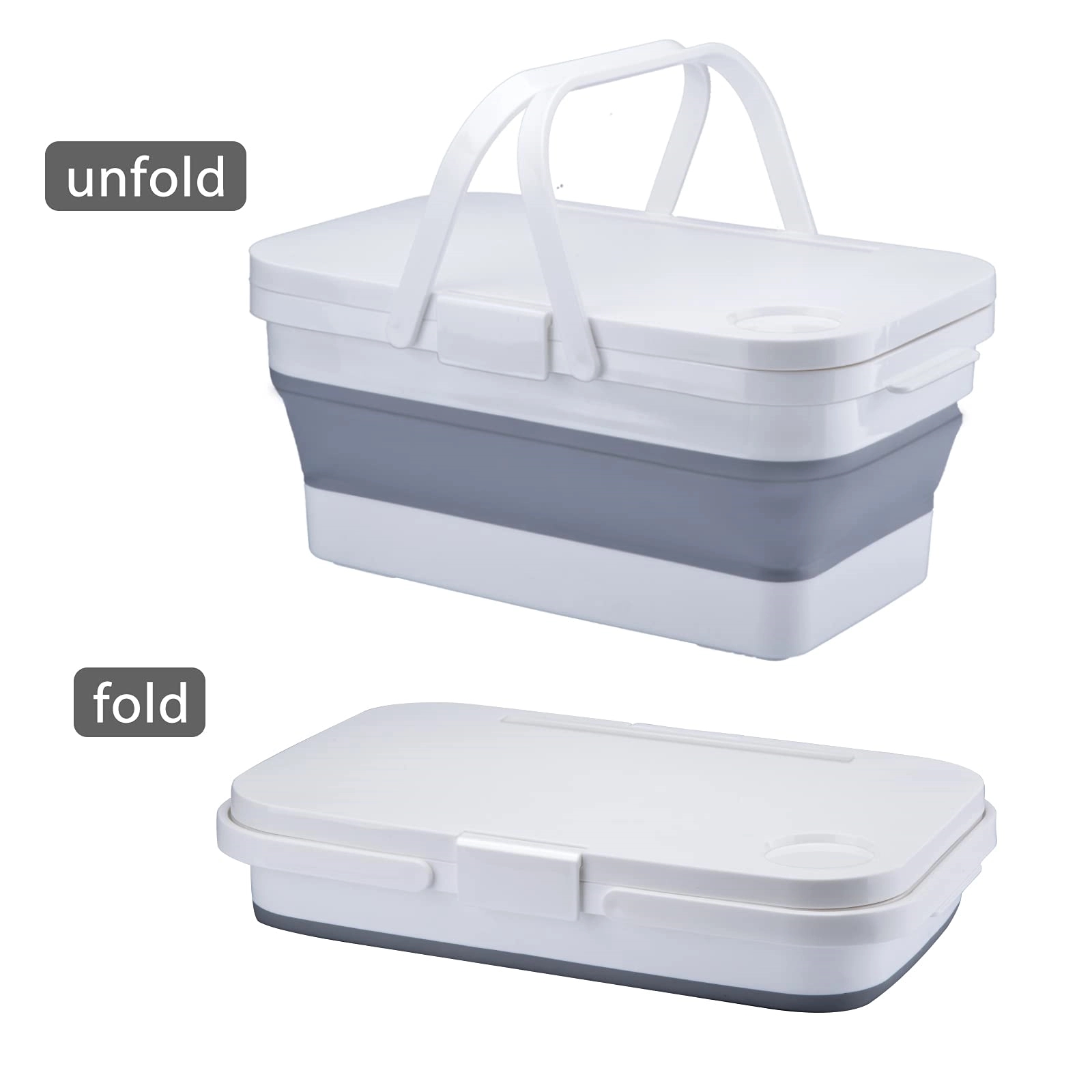 Portable Camping Picnic Food Storage Basket 15L 10