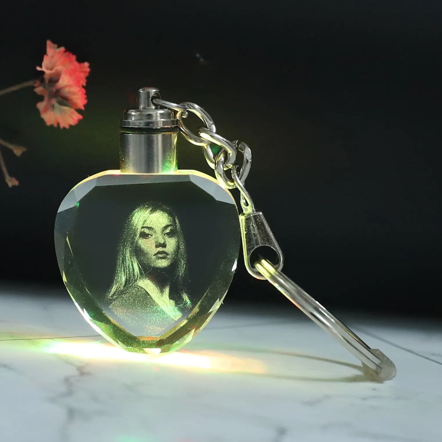 Beautiful luminous crystal commemorative pendant,key chain 4