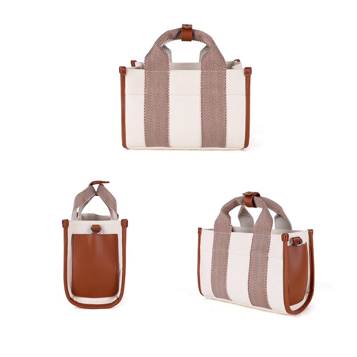 Spacious Waterproof Canvas Tote Bag w/ Detachable Straps 10