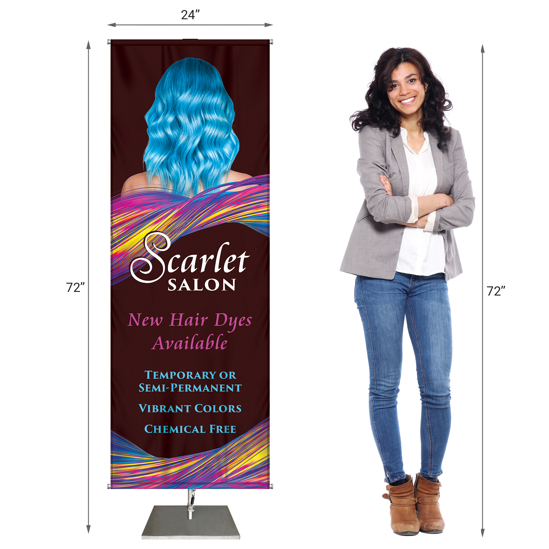 23" x 65" Banner Display Stand with Premium Display Polyester Banner 5