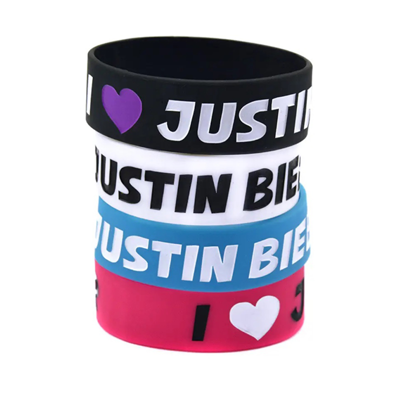 1" Debossed And Color Filled Silicone Bracelets 1