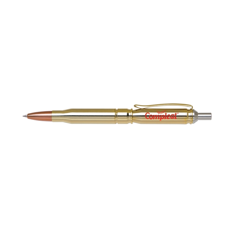 Brass Bullet Ball Point Pen (Silver Top) 2