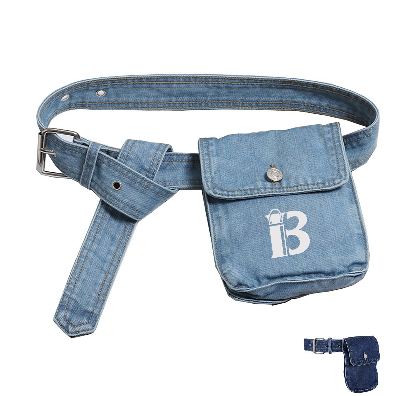 Vintage Denim Detachable Waist Bag