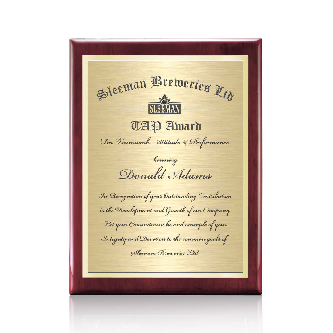 Oakleigh/TexEtch Plaque - Rosewood Finish 1