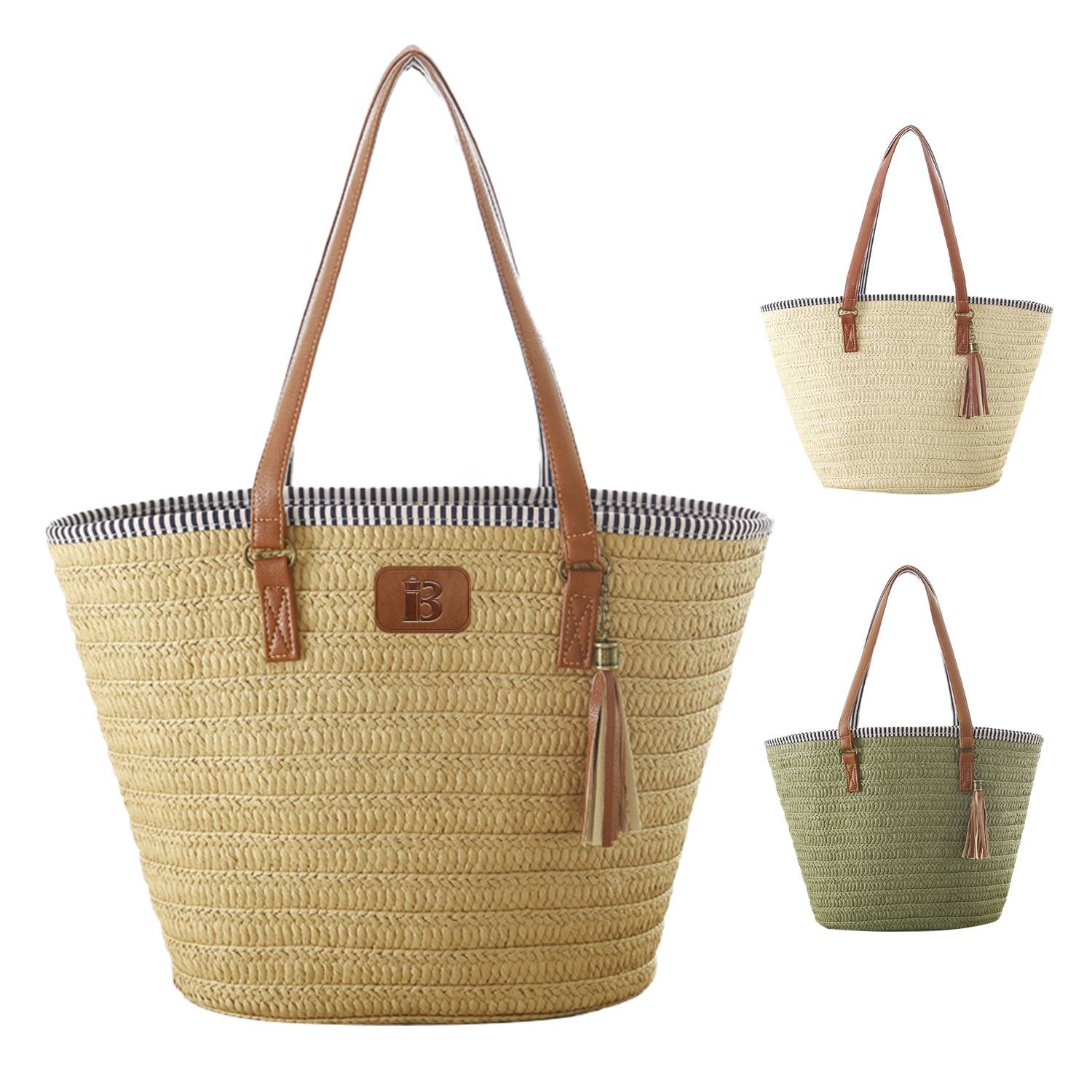 Straw Woven Tote Beach Shoulder Bag 2