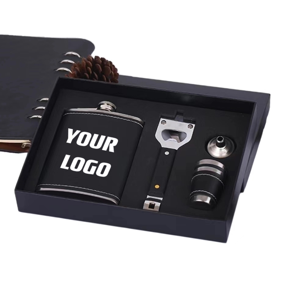 Custom 8 oz Hip Flask Gift Set 3