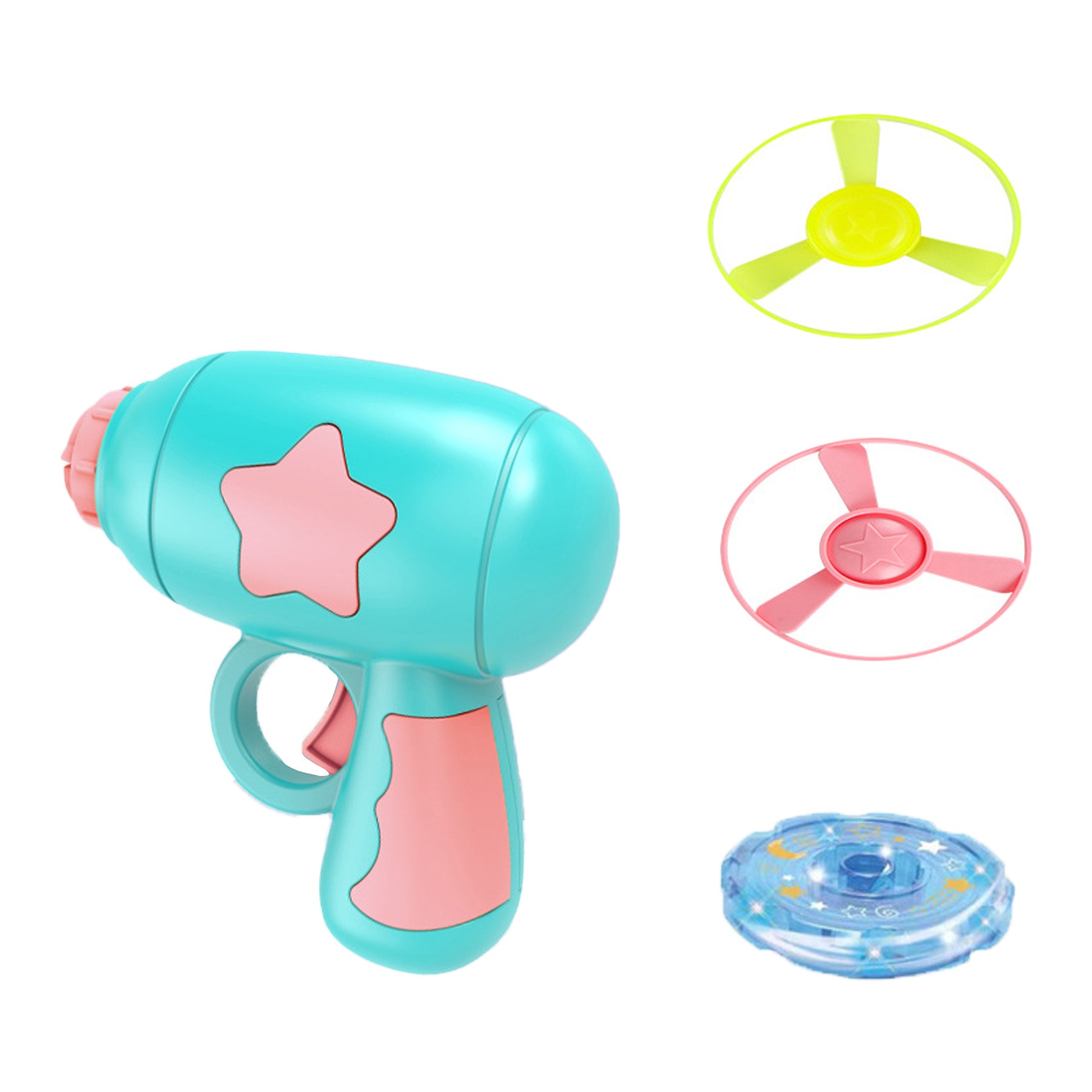 Children Toys Light Up Bamboo Dragonfly Gyro Catapult Pistol 3