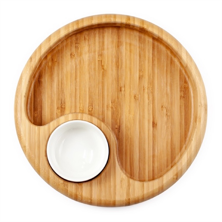 BistroTek Premium Bamboo Snack Bowl Set 3