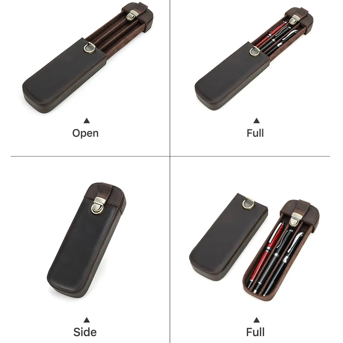 Exquisite Leather Handmade Hard Pen Storage Box 3