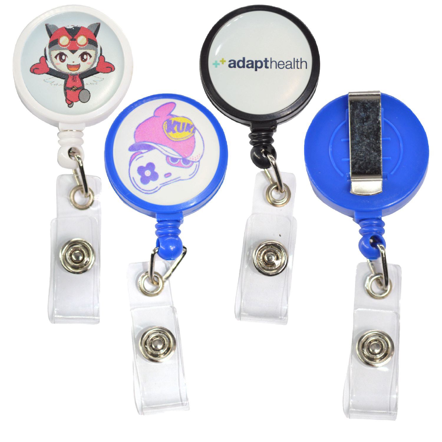 Large Retractable Round Badge Reel w/ Belt Clip 1