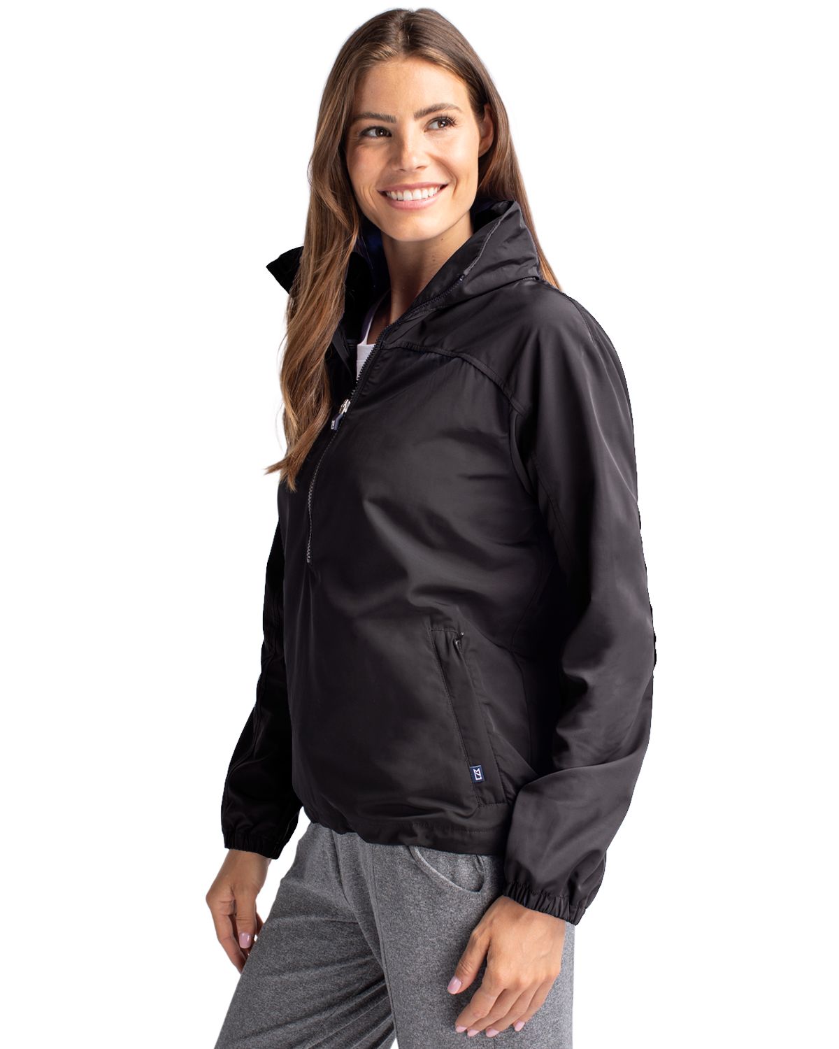 Cutter & Buck Charter Recycled Packable Womens Half Zip Anorak Jacket? 11