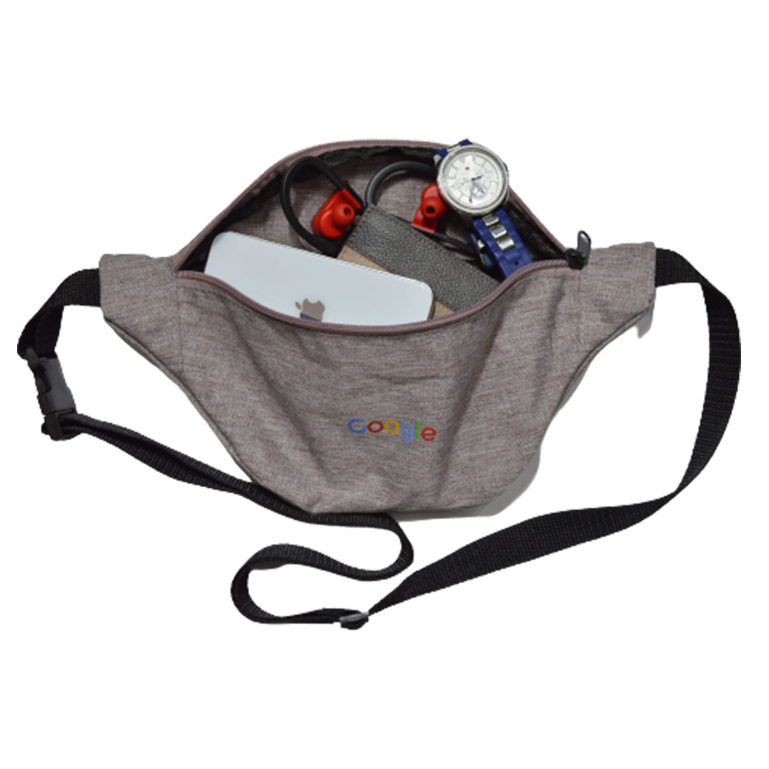 Waterproof 13"W x 6"H Heathered Fanny Packs w/ 1 Zipper & Custom Logo 2