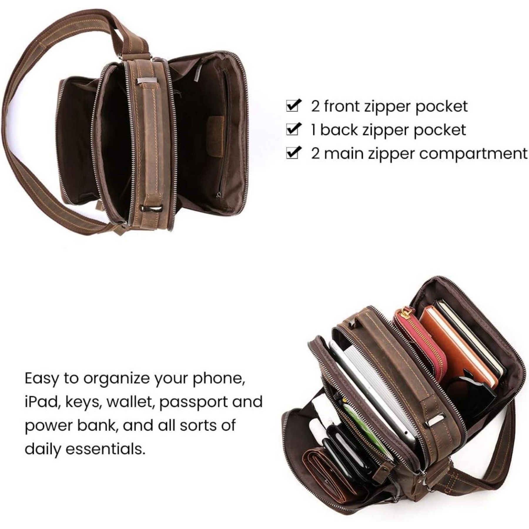 Genuine Leather Messenger Bag 10