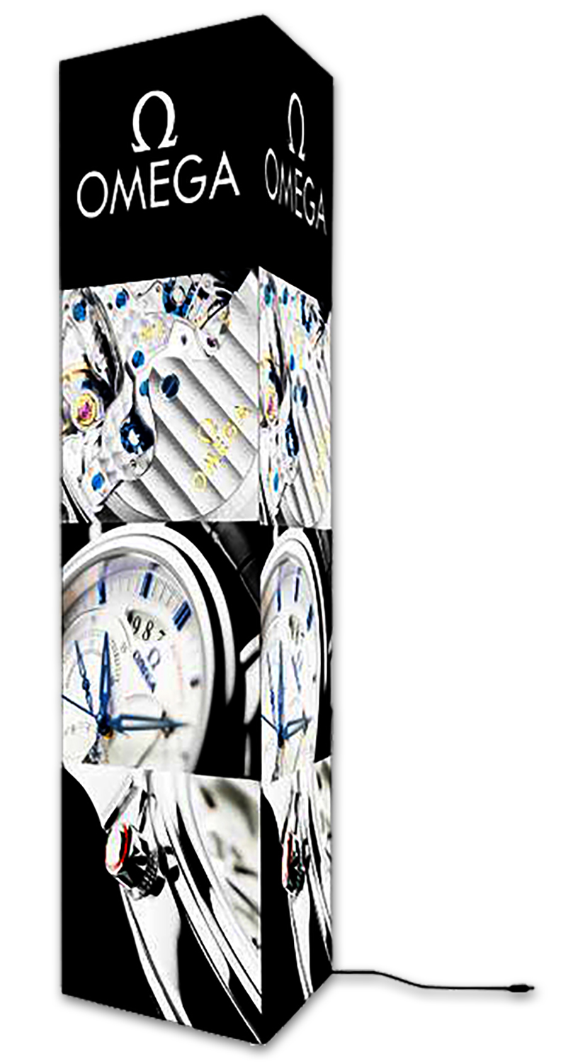 10' Triangle Tower LED Light Fabric Banner