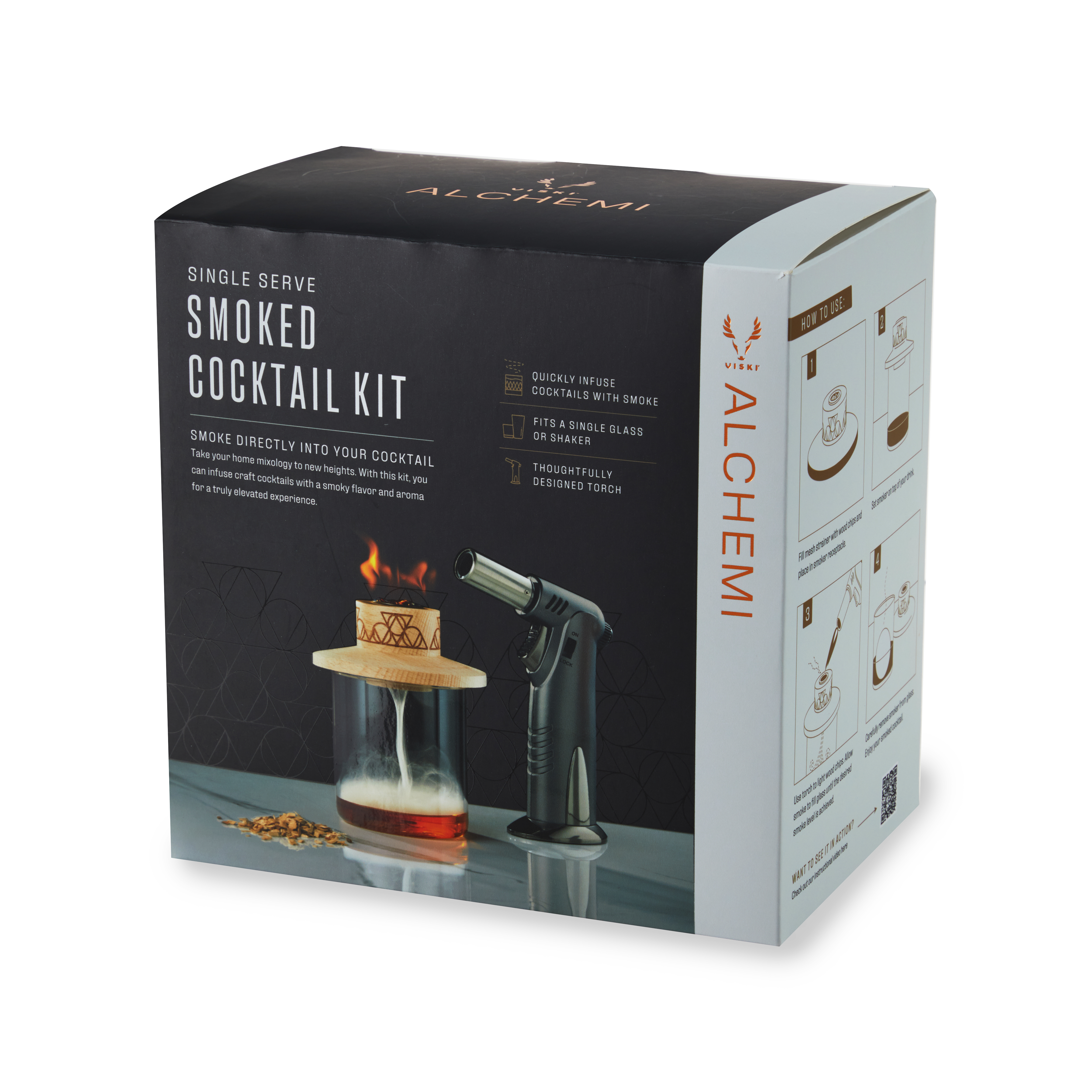 Viski® Alchemi Single Serve Cocktail Smoker Kit 9