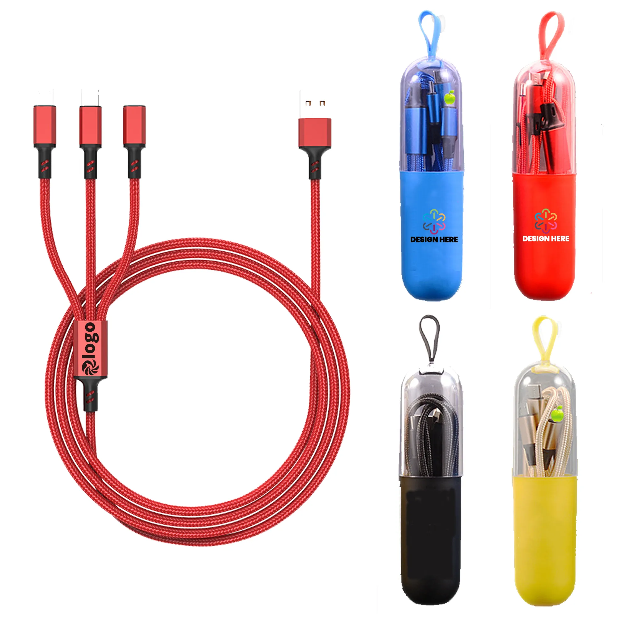 3 in1 Multifunctional USB Charging Cable With Case