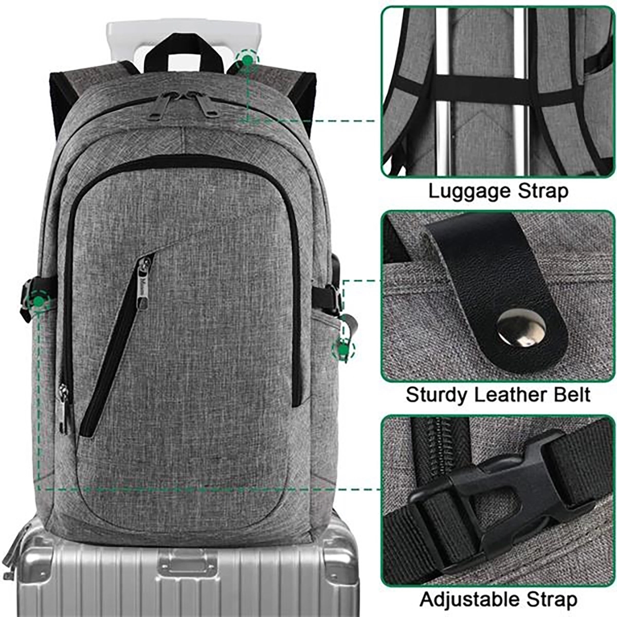 Travel Laptop Backpack Water Resistant Anti-Theft Bag 4