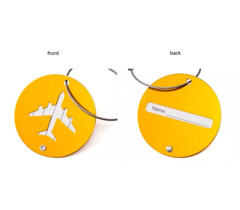 Round Aluminum Luggage Tag 1